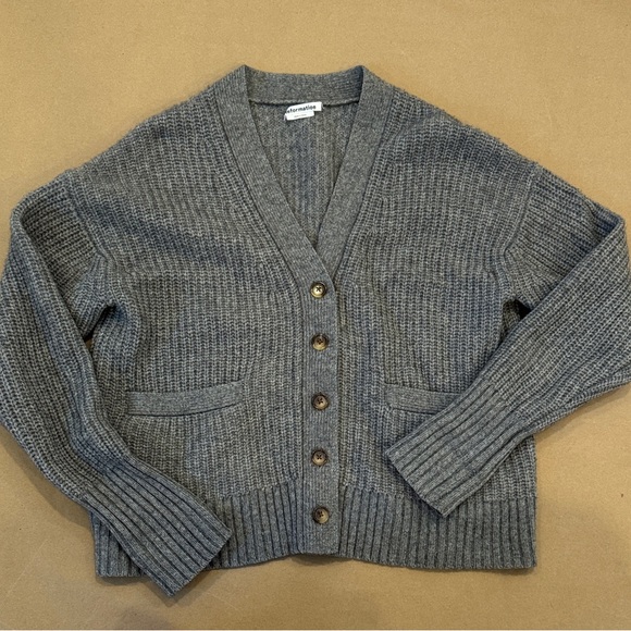 Reformation Charcoal Cardigan Sweater
